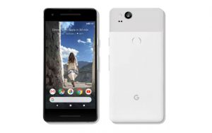 The Google Pixel 2 smartphone in 'clearly white'.