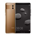 The Huawei Mate 10 smartphone in black and gold.