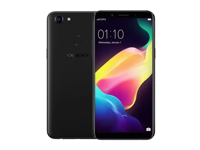 The OPPO F5 smartphone in black.