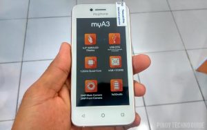 This is the MyPhone MyA3 smartphone in white.
