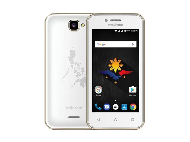 The MyPhone MyA3 smartphone in white.