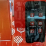 The MyPhone MyA7 DTV displayed in a MyPhone concept store.