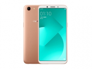 The OPPO A83 smartphone in gold.