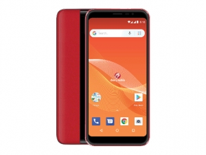 The Cherry Mobile Flare J8 smartphone in red.