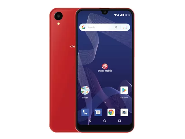 The Cherry Mobile Flare Y7 smartphone in red.