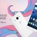 The Huawei Y3 2018 smartphone in white.