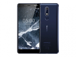 The Nokia 5.1 smartphone in blue.