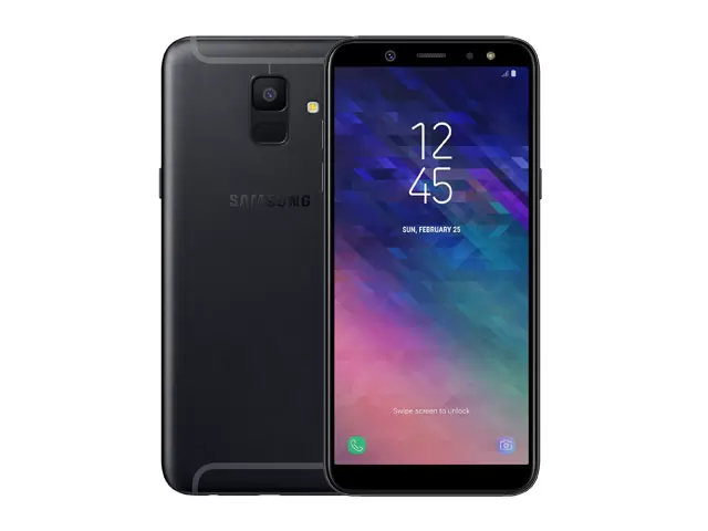 The Samsung Galaxy A6 smartphone in black.