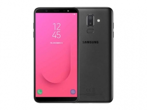 The Samsung Galaxy J8 smartphone in black.