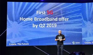 Ernest Cu announces Globe's plan to offer the first 5G home broadband offer by 2019.