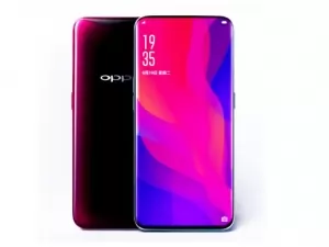 The OPPO Find X smartphone in red.