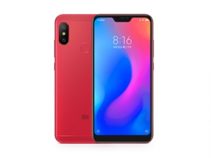 The Xiaomi Redmi 6 Pro smartphone in red.