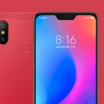 The Xiaomi Redmi 6 Pro in red.