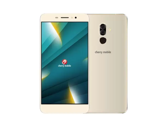 The Cherry Mobile Omega HD Duo smartphone in gold.