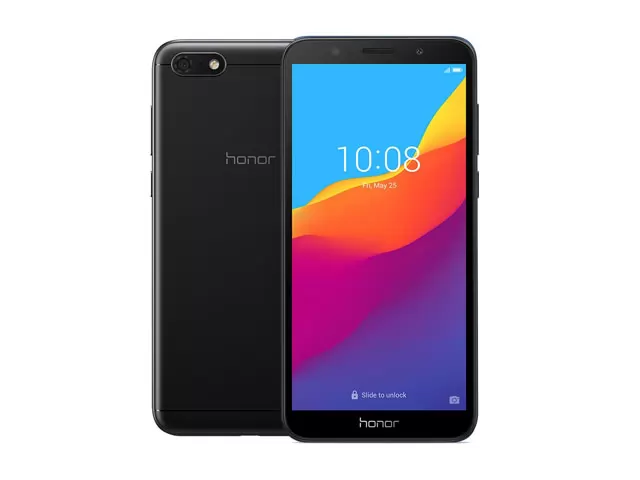 The Honor 7S smartphone in black.
