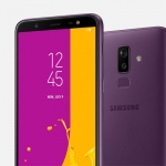 The Samsung Galaxy J8 in purple.