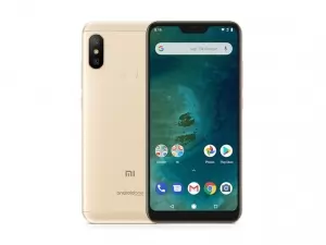 The Xiaomi Mi A2 Lite smartphone in gold.