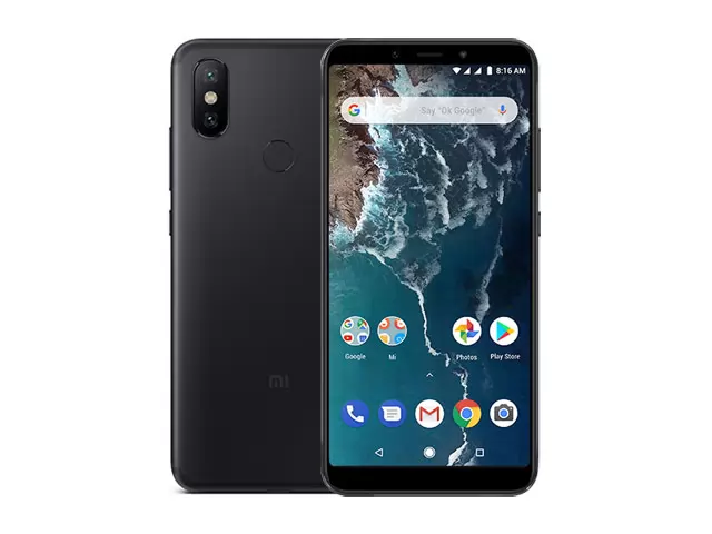 The Xiaomi Mi A2 smartphone in black.