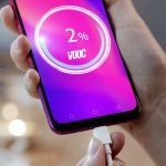 Charging the OPPO F9.