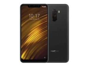 The Pocophone F1 smartphone in black.