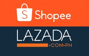 Shopee and Lazada logos.