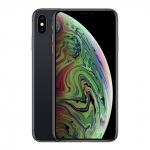 The iPhone Xs Max smartphone in space gray.