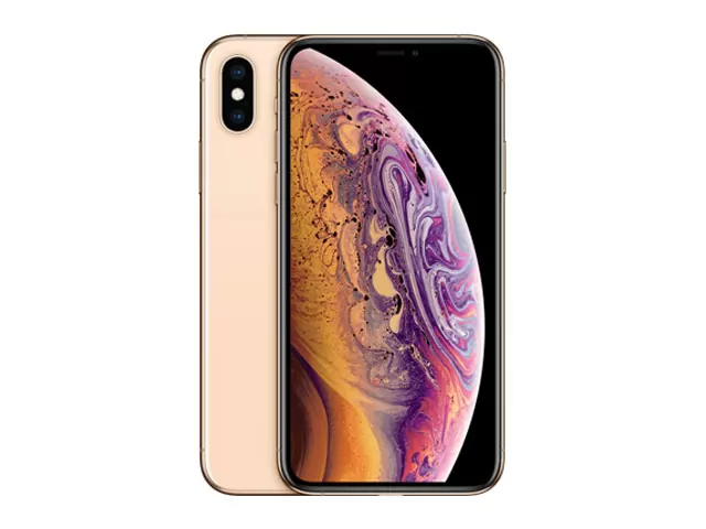 The iPhone Xs smartphone in gold.