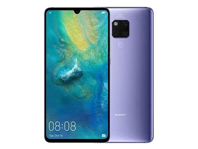 The Huawei Mate 20 X smartphone in silver color.
