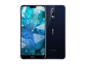 The Nokia 7.1 smartphone in blue.