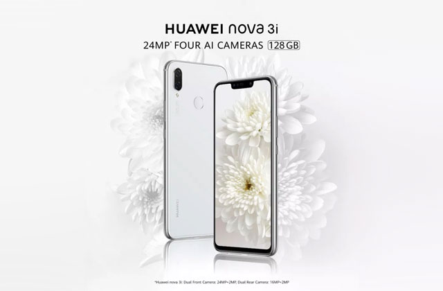Huawei Nova 3i in pearl white.
