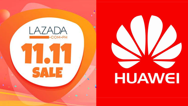 Huawei logo and Lazada 11.11 SALE