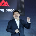 Huawei CBG CEO Richard Yu announcing the Huawei 5G CPE Pro with Balong 5000.