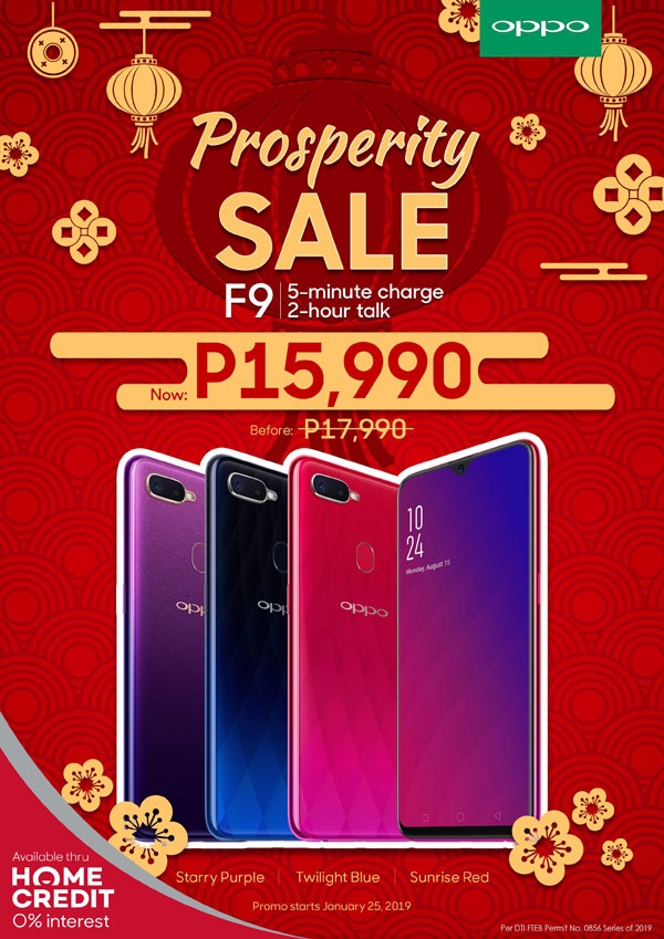 Official announcement of the OPPO F9 price drop.