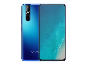 The Vivo V15 Pro smartphone in blue color.