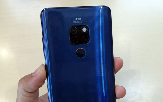 Huawei Mate 20 Pro with its triple Leica rear cameras.