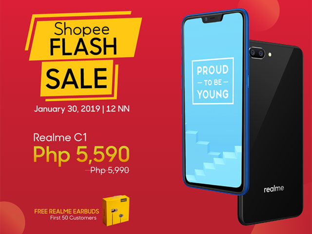 Realme C1 flash sale on Shopee.