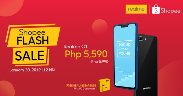 First Realme C1 flash sale on Shopee.