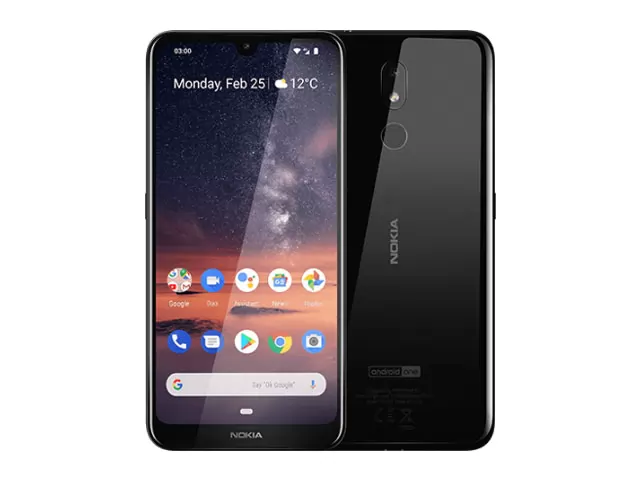 The Nokia 3.2 smartphone in black.