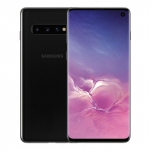 The Samsung Galaxy S10 smartphone in black.