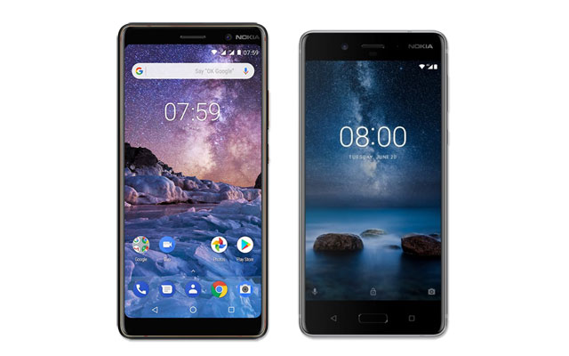 Meet the Nokia 7 Plus (left) and Nokia 8 (right).