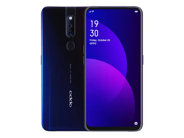 The OPPO F11 Pro smartphone in Thunder Black color.