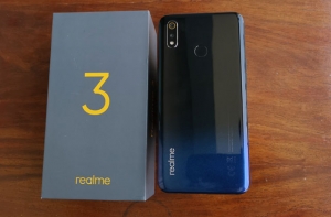 The Realme 3 and its box.
