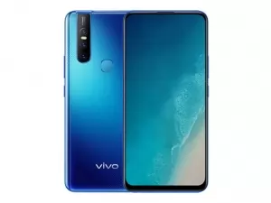 The Vivo V15 smartphone in Topaz Blue color.