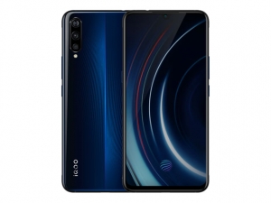 The Vivo iQOO gaming smartphone in blue.