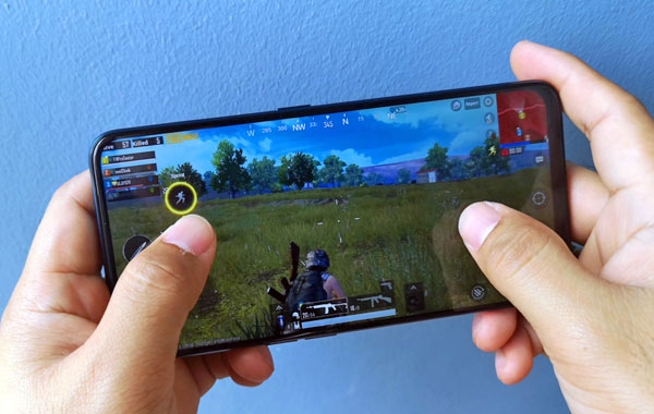 Playing PUBG Mobile on the OPPO F11 Pro.