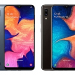 The Samsung Galaxy A10 (left) and A20 (right).