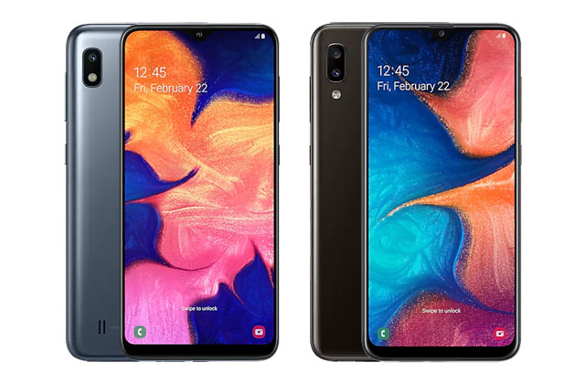 The Samsung Galaxy A10 (left) and A20 (right).