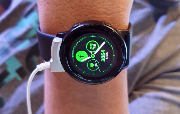 Samsung Galaxy Watch Active in black.