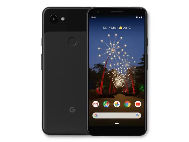 The Google Pixel 3a XL smartphone in Just Black color.
