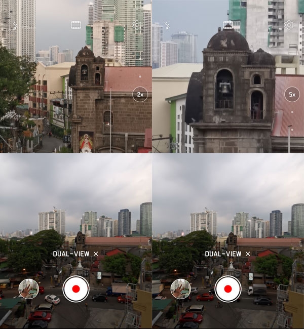 Dual View at 2x and 5x zoom levels.